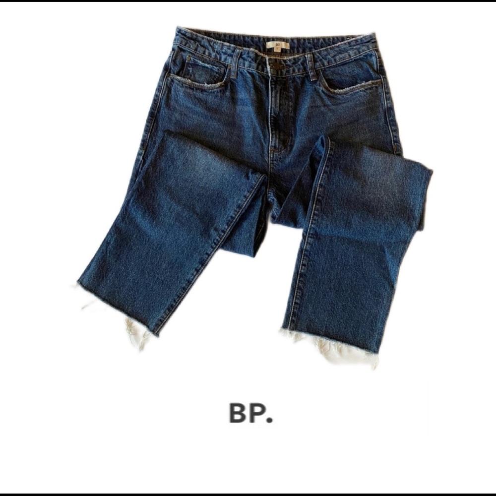 BP. Stone Washed Blue Ankle Length Straight Leg High-Waist Jeans Size 31